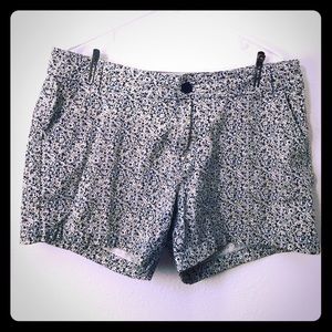 Blue and white floral shorts